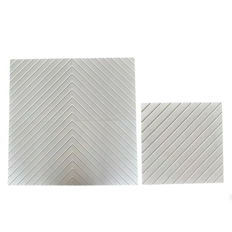 बेज वी-चैनल पीईटी फेल्ट ध्वनिक पैनल