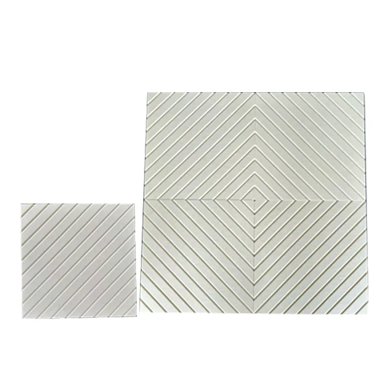 बेज वी-कट पीईटी फेल्ट ध्वनिक पैनल