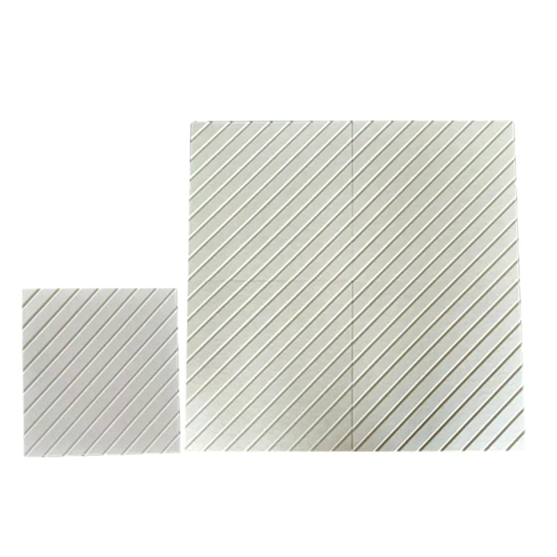 बेज वी-ग्रूव्ड पीईटी फेल्ट ध्वनिक पैनल